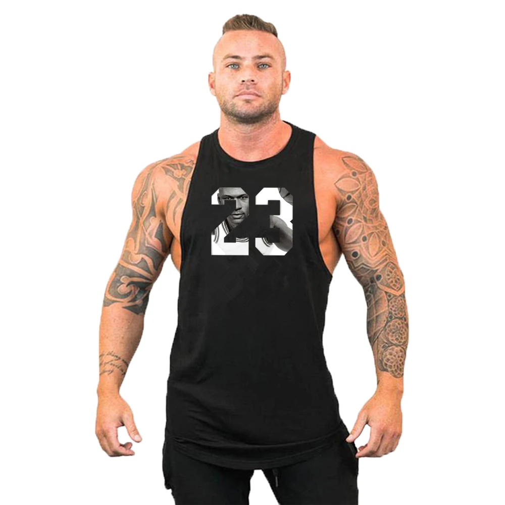 Gym Shirt Man Stringer Gym Clothes for Men Men's Vest Fitness Clothing Sleeveless Sweatshirt Vests T-shirts Suspenders Man Top