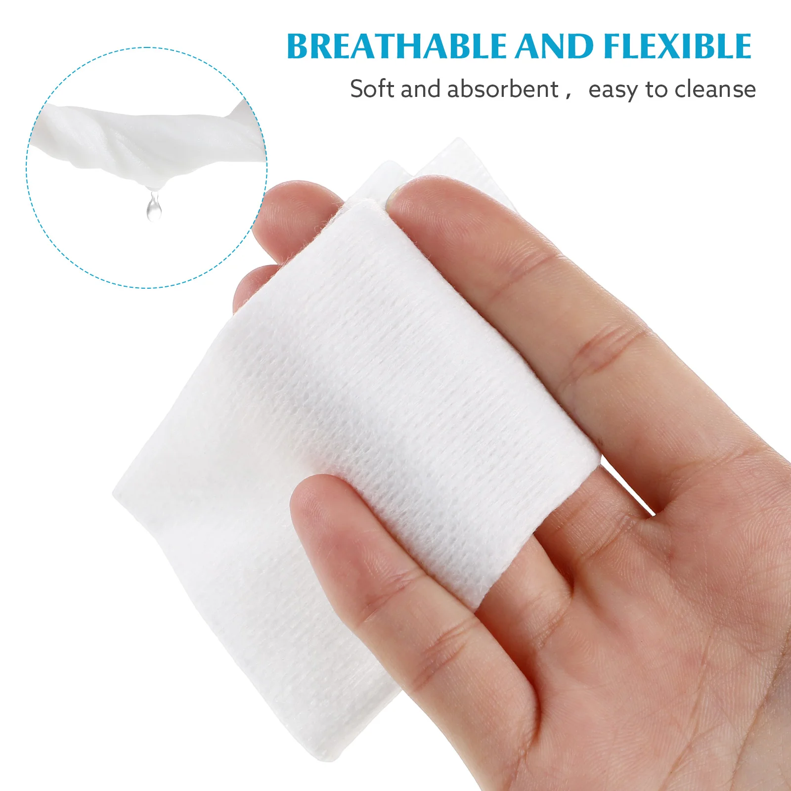 100 Pcs Facial Cleansing Pads Square Thin Makeup Remover Non-woven Fabric for Face