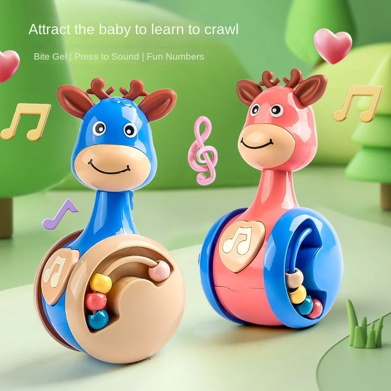 Dokitoy Little Deer Tumbler Puzzle per bambini giocattolo per la prima educazione bambino lenitivo e lenitivo dinosauro carino a forma di cartone animato 2024