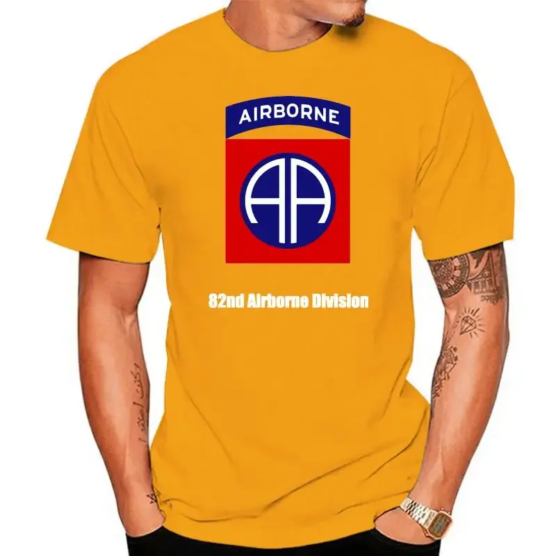 100% Cotton Tee 2022 New Short Sleeve Men US ARMY 82nd Airborne Division Infantry All The Way WwII Military Veteran T-shirt