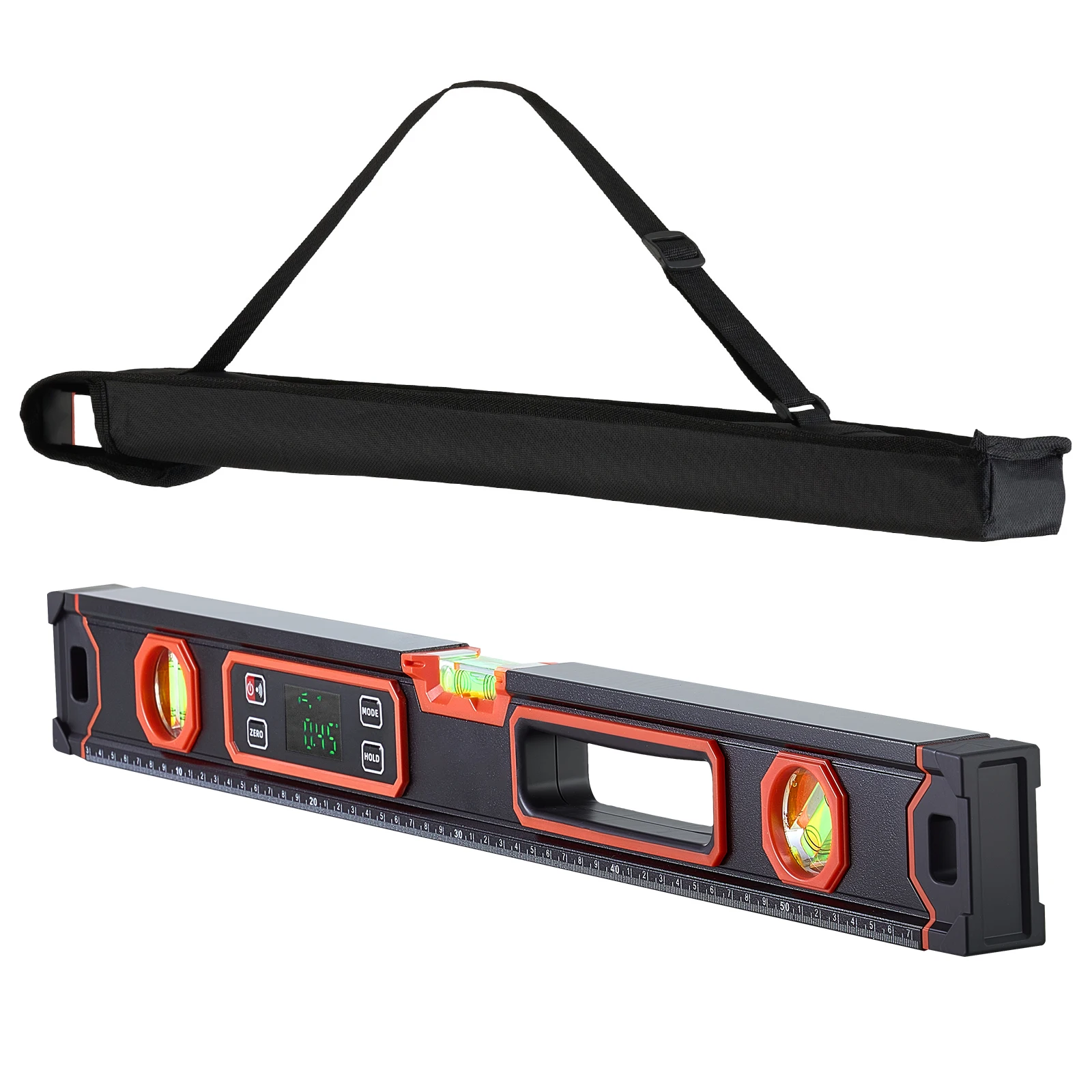 Digital Level, 24 in Length, 360 °   Electronic Leveler Tool with 0 ° /45 ° /90 °   Bubble Vials, IP54 Rating for Construction Carpentry Home Renovation, Magnetic Electronic Level with LED Backlit Display