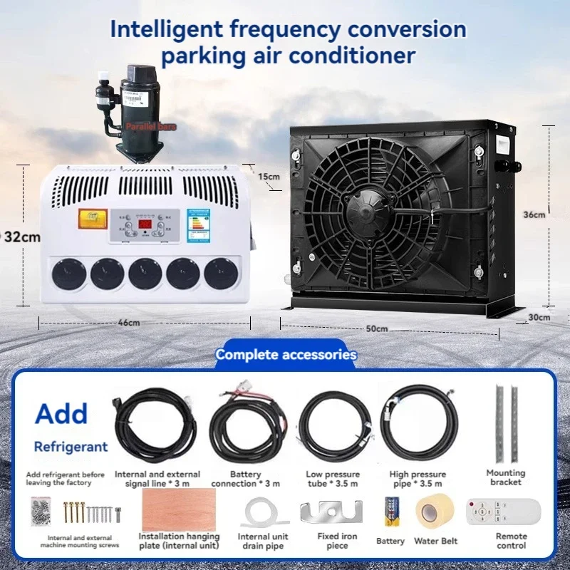 Large Truck Parking Air Conditioning Vehicle Electric DC Frequency Conversion Refrigeration Car Truck Loader Modification