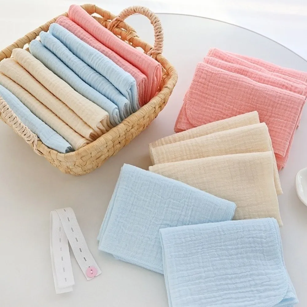 10PCS Soft Cotton Baby Diapers Reusable Absorbent Gauze Cloth Diaper Cover Washable Breathable Nappies Infant Use