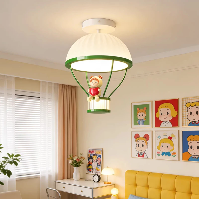 French Cream Style Children's Room Ceiling Lights LED Warm Hot Air Balloon Lamp Nursery Baby Room Boy Girl Bedroom Ceiling Lamps