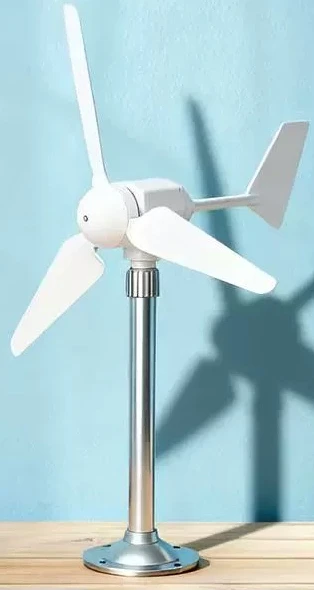 Miniature horizontal trefoil wind turbine model, breeze start, automatic steering, permanent magnet, DC output  1pcs