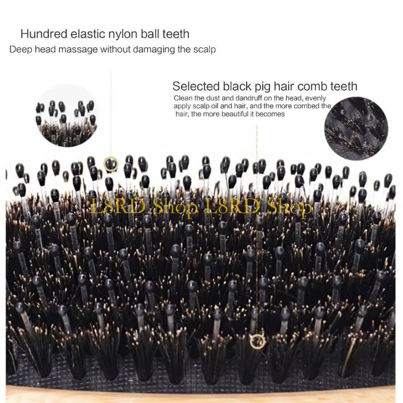 

L8RD Щетина кабана, антистатическая расческа для волос, расческа для волос, массажная расческа для волос
