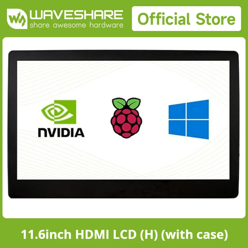 Waveshare 11.6inch Capacitive Touch Screen LCD with Toughened Glass Cover 1920x1080 IPS Display for Raspberry Pi 4 Model B