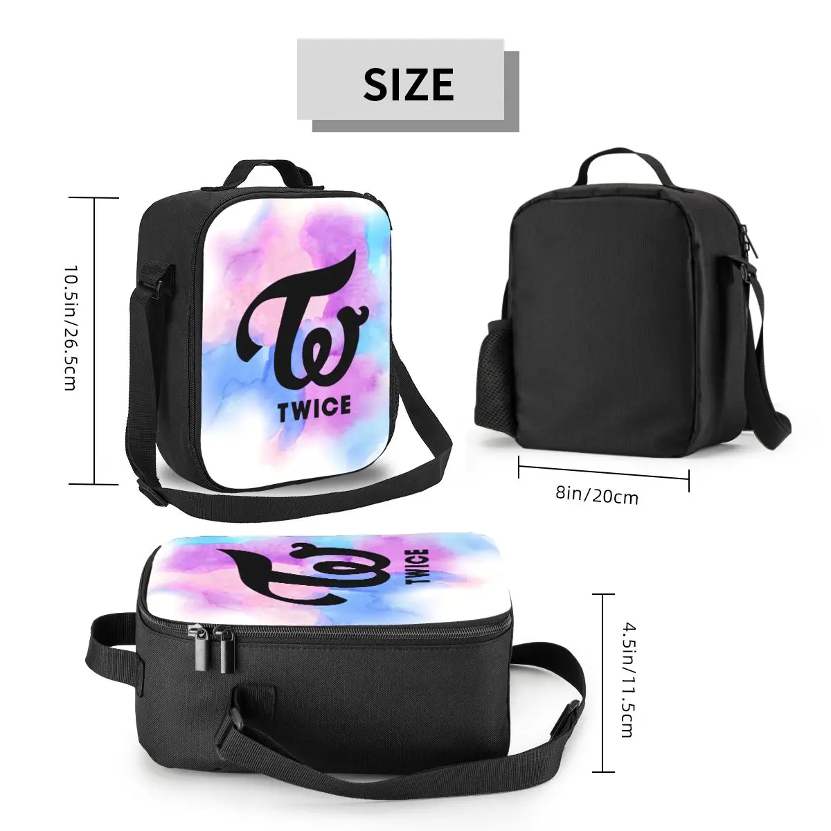 Custom Kpop Twices Logo Resuable Lunch box Women Waterproof Cooler Thermal Food Insulated Lunch Bag Office Work