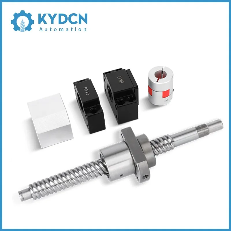 KYDCN Coupler Set Ball Screw SFU1204 SFU1604 with Flange Nut Set BK10BK12 BF10BF12 Nut Housing L 150-1450mm