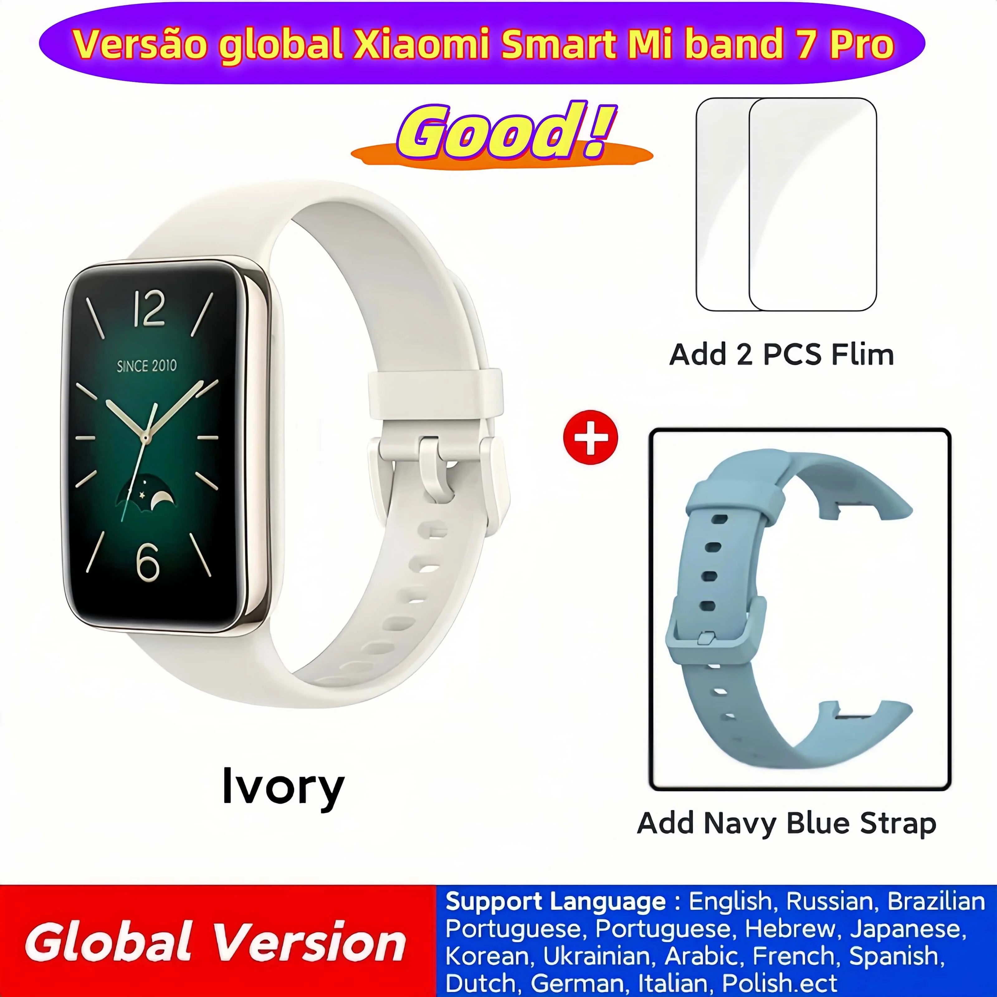 Original Global Version Xiaomi Smart Band 7 Pro AMOLED Screen Blood Oxygen Monitoring Multi Color Sports Tracking Watch