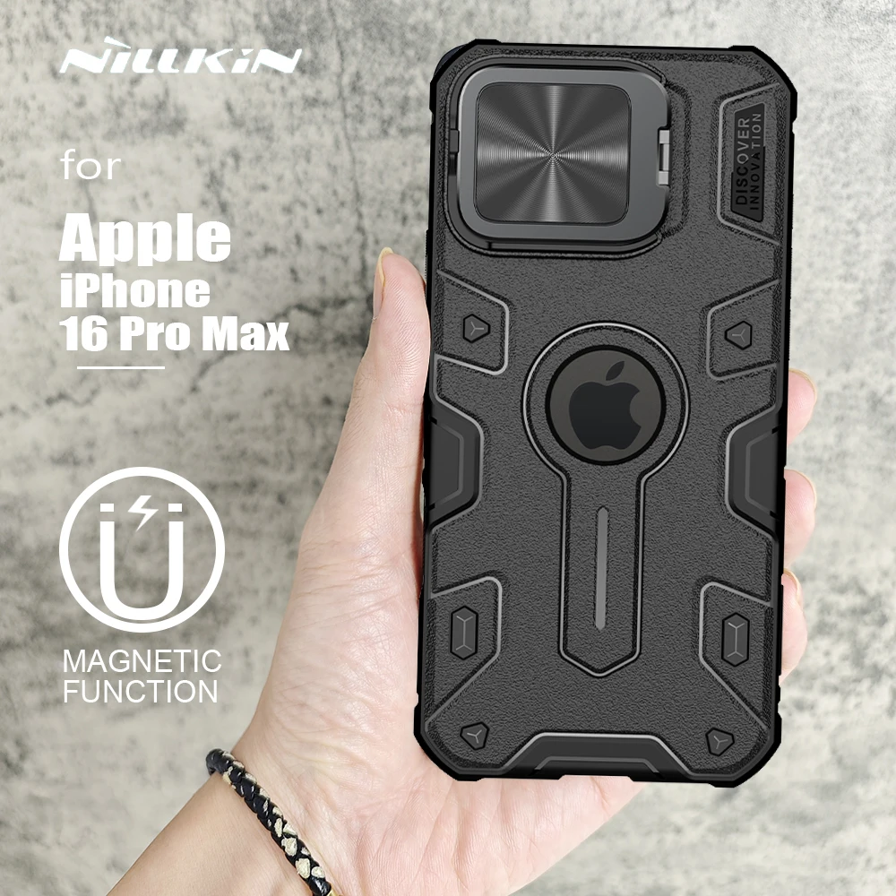 

Nillkin for iPhone 16 Pro Max Magnetic Case Camshield Armor Prop Magsafe Case Camera Protector Back Cover for iPhone 16 pro Max