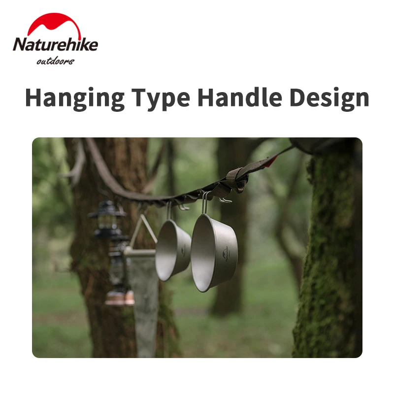 

Naturehike Ultralight 450ml Hanging Titanium Bowl Outdoor Camping Picnic Hiking Portable Handle Tableware Salad Bowl Rice Bowl