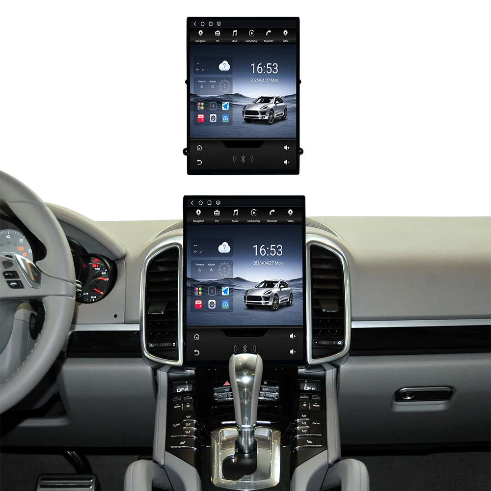 For Porsche Cayenne 2010‑2017 Vertical Tesla Screen 12.1 Inch Car Stereo Head Unit 8Core Android15 Wireless CarPlay Android Auto