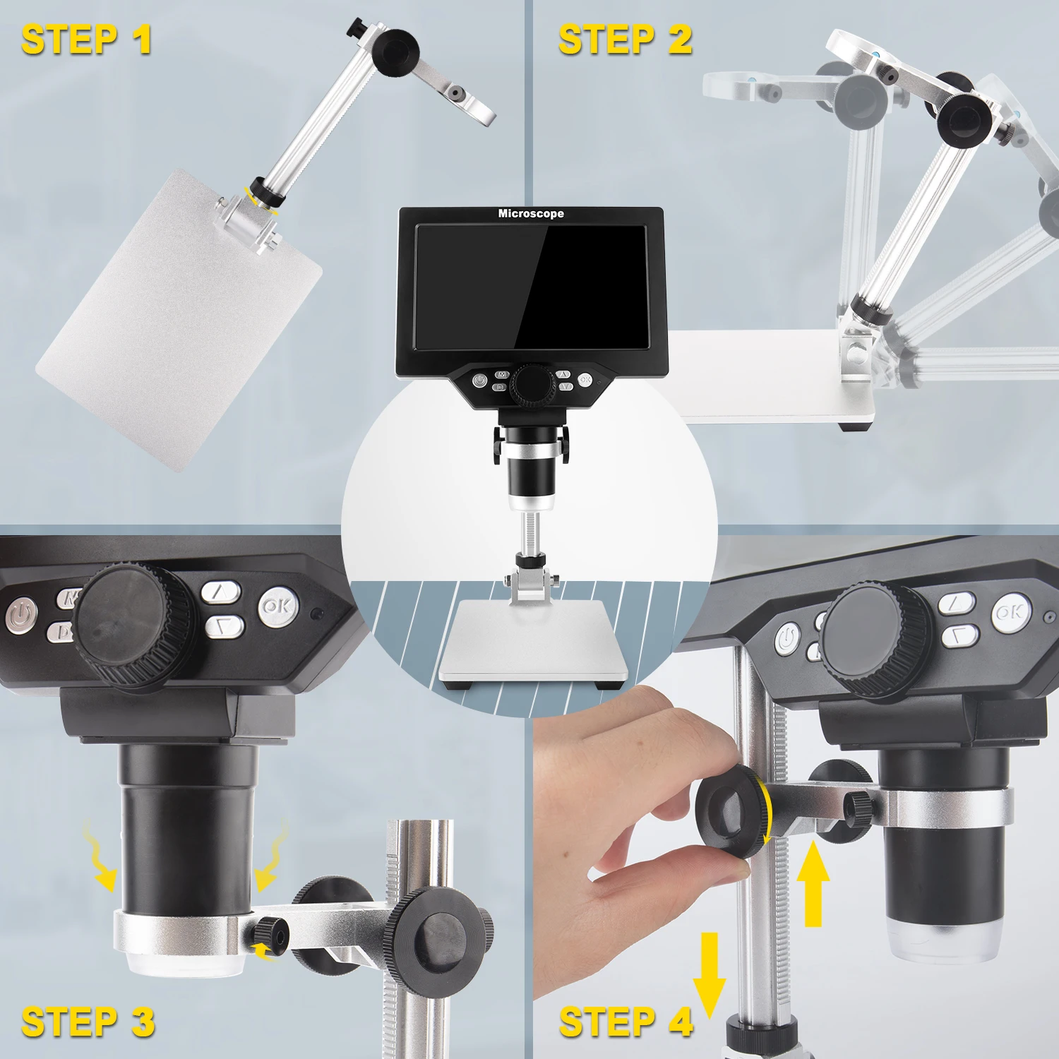 Microscopio digitale industriale 1600X con schermo di visualizzazione Video a LED HD da 9-7 pollici G1600 G1200 strumento di saldatura per