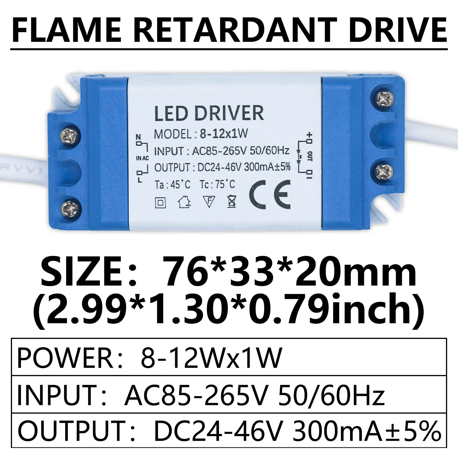 LED Driver Power Supply 300mA 3W 8W 10W 15W 18W 20W 30W 36W Constant Current Automatic Voltage Control Lighting Transformers