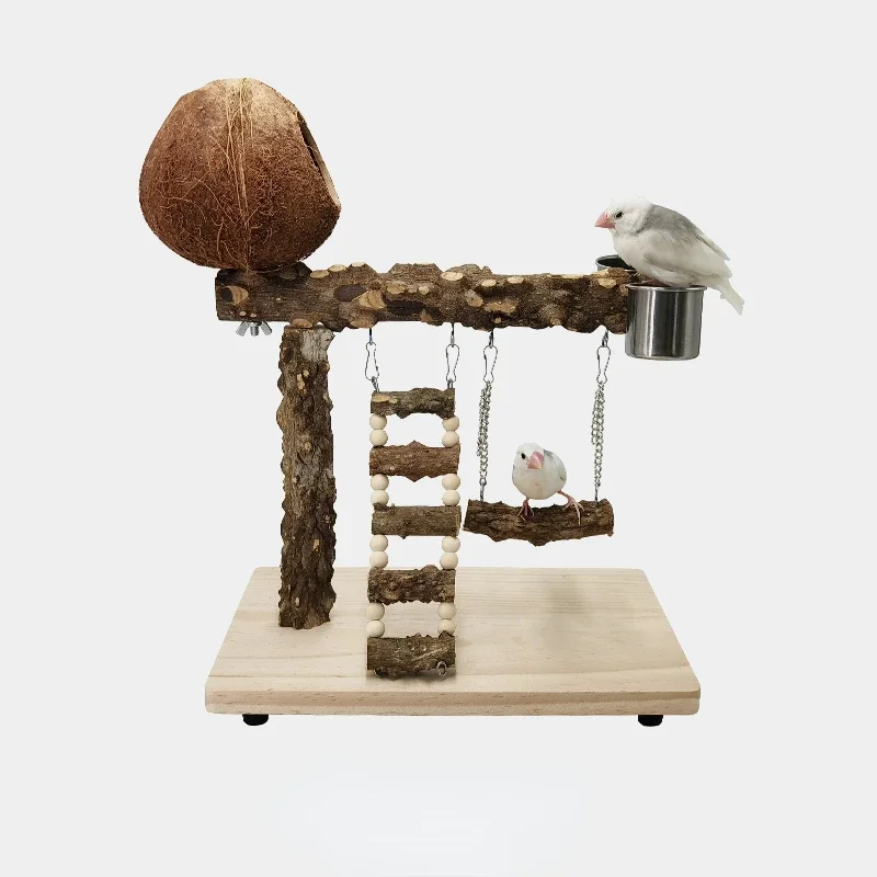 

Xuanfeng Peony Parrot Bird Free range Pepper Solid Wood Desktop Platform Interactive Amusement Park Supplies Toy Station Shelves