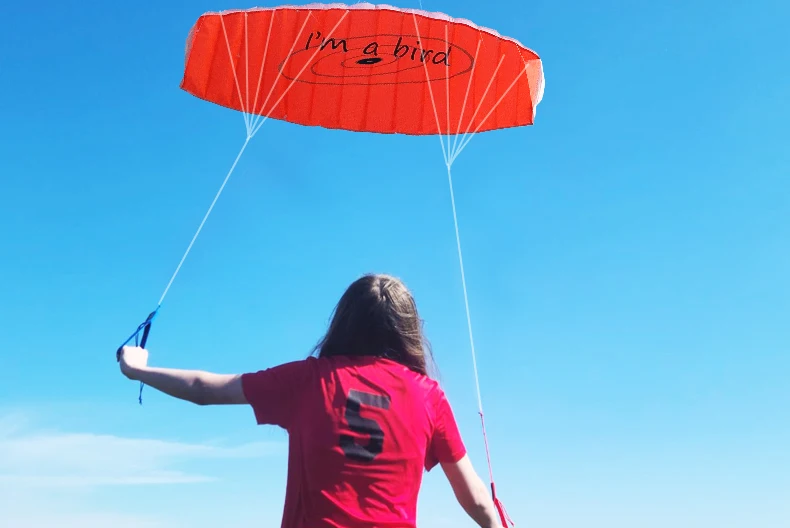 초보자를위한 새로운 오렌지 야외 재미 스포츠 파워 듀얼 라인 스턴트 파라 폴리스 낙하산 레인보우 스포츠 비치 연