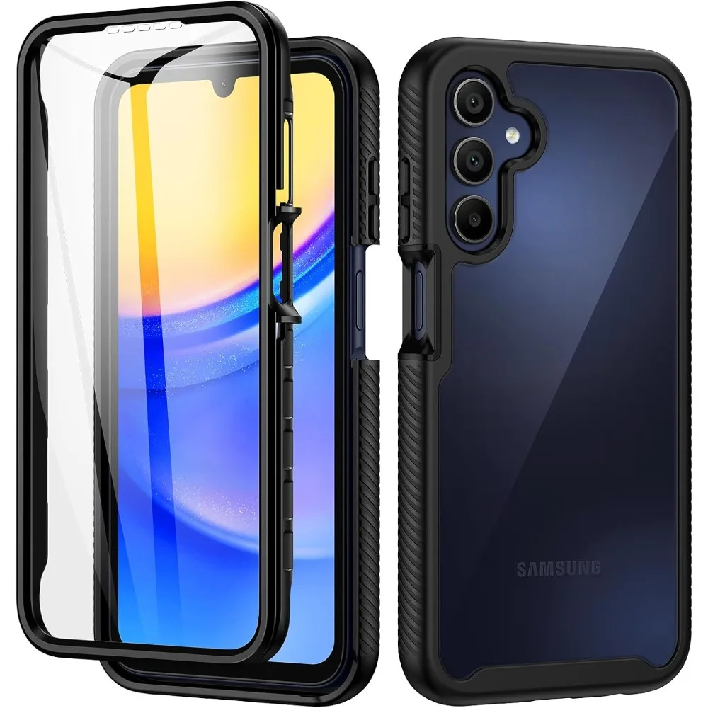 Rugged Armor Clear Case für Samsung Galaxy A16 A26 A36 A56 A15 A25 A35 A55 A05S A04S A14 A34 A54 Integrierte Displayschutzfolie