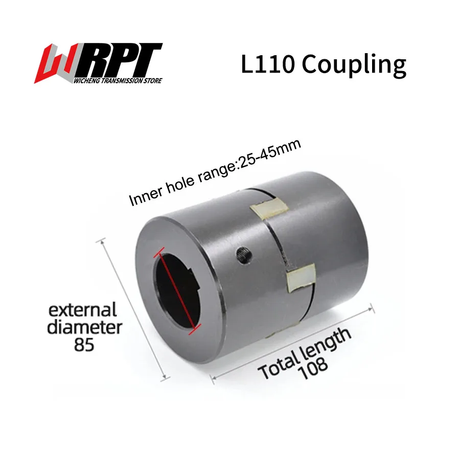 L-Type Three-Jaw Coupling, Plum Coupling, Servo Motor Coupling, Star Coupling, High Torque, L110 Outer Diameter 85