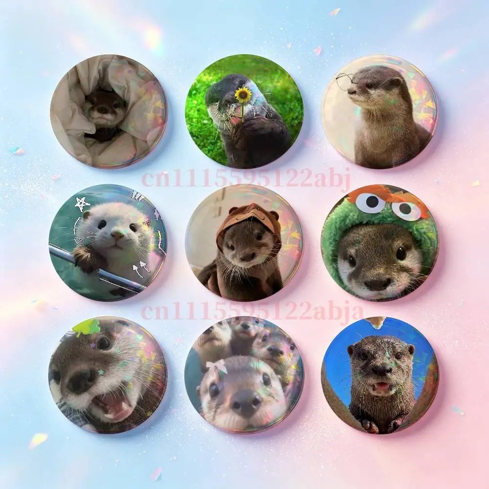 Cute otter HD Print Badges Pretty Round Display Brooches IP merchandise 32mm 58mm 75mm 44mm 25mm
