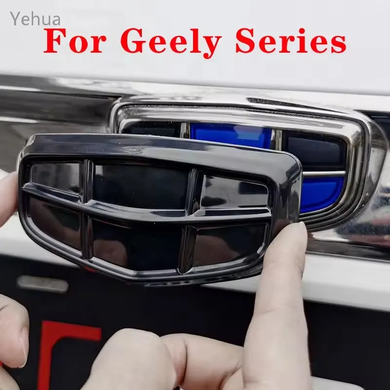 ABS Logo Sticker For Geely Okavango\BelGee X70 X50\Tugella\Monjaro\Coolray\Azkarra\ Black Badge Emblem Front Grill Sticker