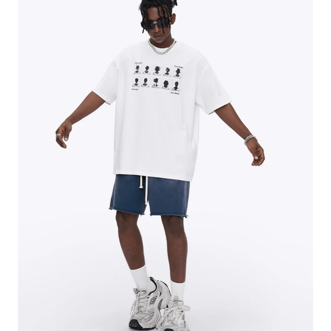 ملابس رجالية - تي شيرت صيفي جديد من القطن الخالص لعام 2025، ماركة عصرية مع طباعة الرمزية الممتعة تي شيرت بأكمام قصيرة