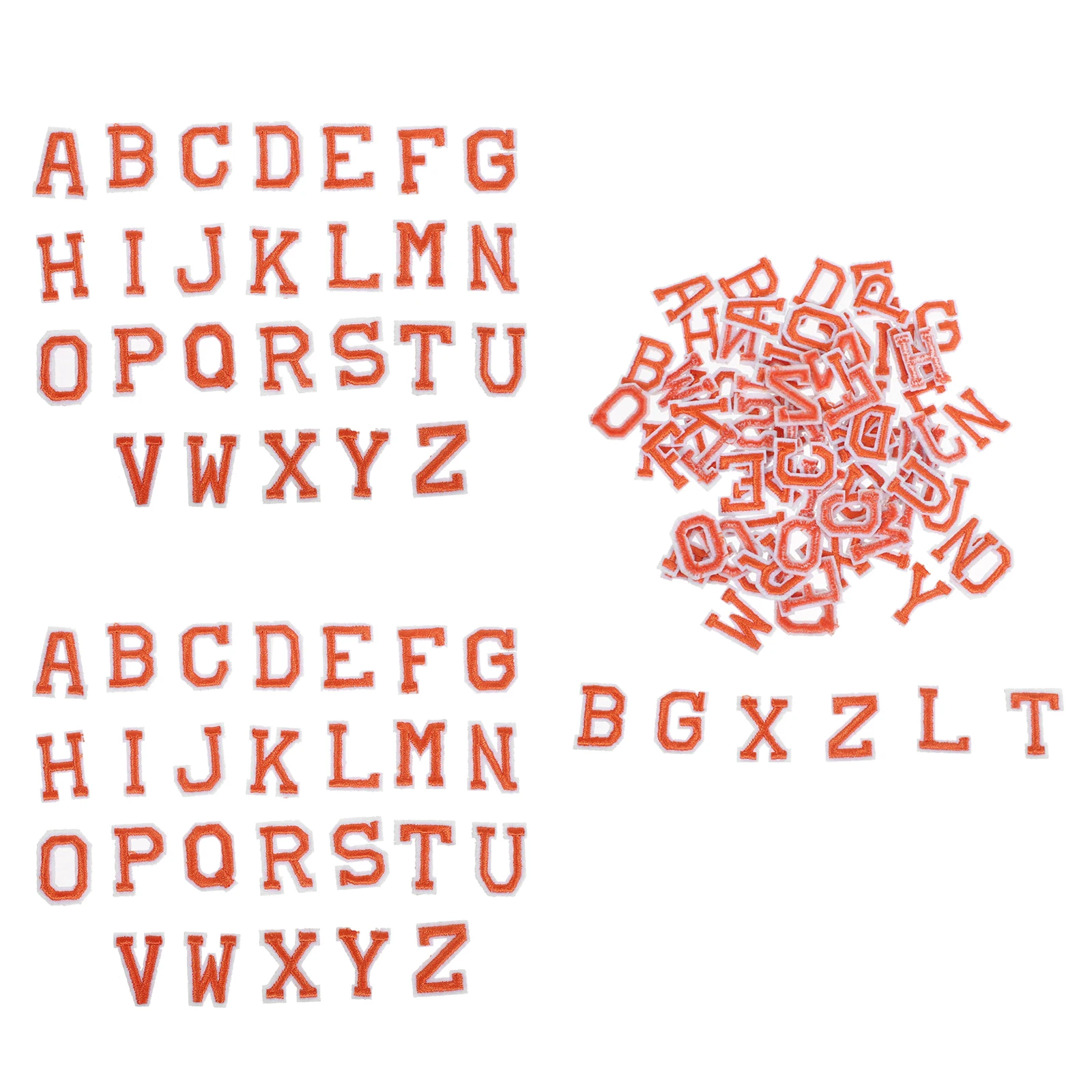 

3 Sets 26 Letters Felt Alphabet Patches Orange Thick 3D Soft Easy Grip Iron On Applique Patches For Clothing Bags Hats Shirts