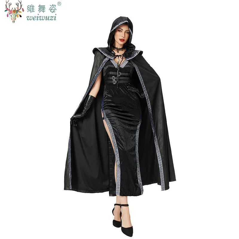 

Evil Witch Adult Female Slimming Long Dress Sexy Role Playing Costume Halloween Carnival Party Stage Performance Fancy Costume