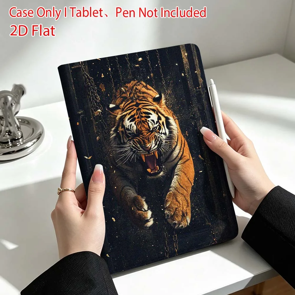 Tiger Art Pattern Soft For Lenovo Xiaoxin Pad Pro Tab P12 P11 11 13 11.2 inch K11 Plus Pen Tray Tablet Case