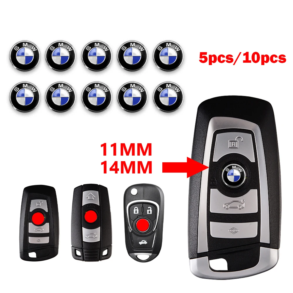 2/5/10pcs 11/14MM Car Lock Keyhole Protection Stickers 3D Aluminum Auto Key Shell Badge For BMW E46 E90 E60 F10 F30 E39 E36 F20