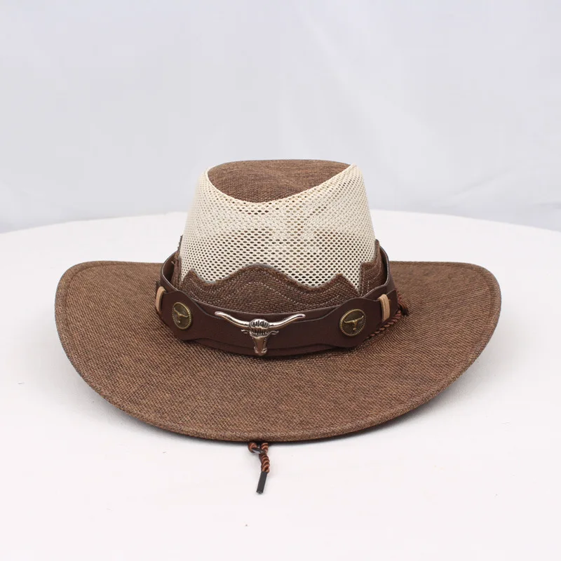 Western Cowboy Hat for Men and Women Couples Summer Outdoor Travel Sun Protection Vacation Beach Hat Tibetan Hat