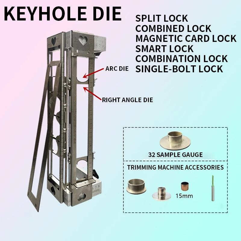 Wooden door lock hole mold, electric wood router lock installation tool, door frame lock tongue hole opener artifact