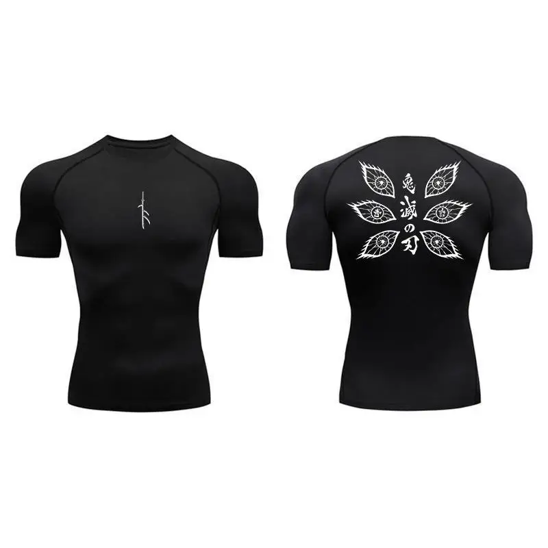 2025 Summer Men's Fashion Kokushibo Printed Running T-shirt Loose and Comfortable T-shirt Breathable Quick Drying Top Sportswear