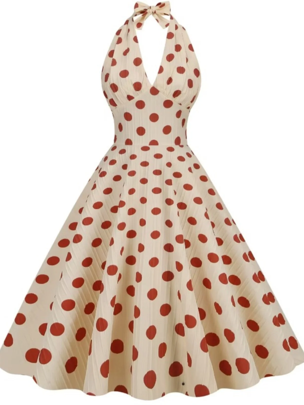 

Летнее сексуальное платье в горошек с v-образным вырезом и высокой талией Princ Sle Midi Dr Bal, без бретелек, нейлоновое полиэфирное волокно