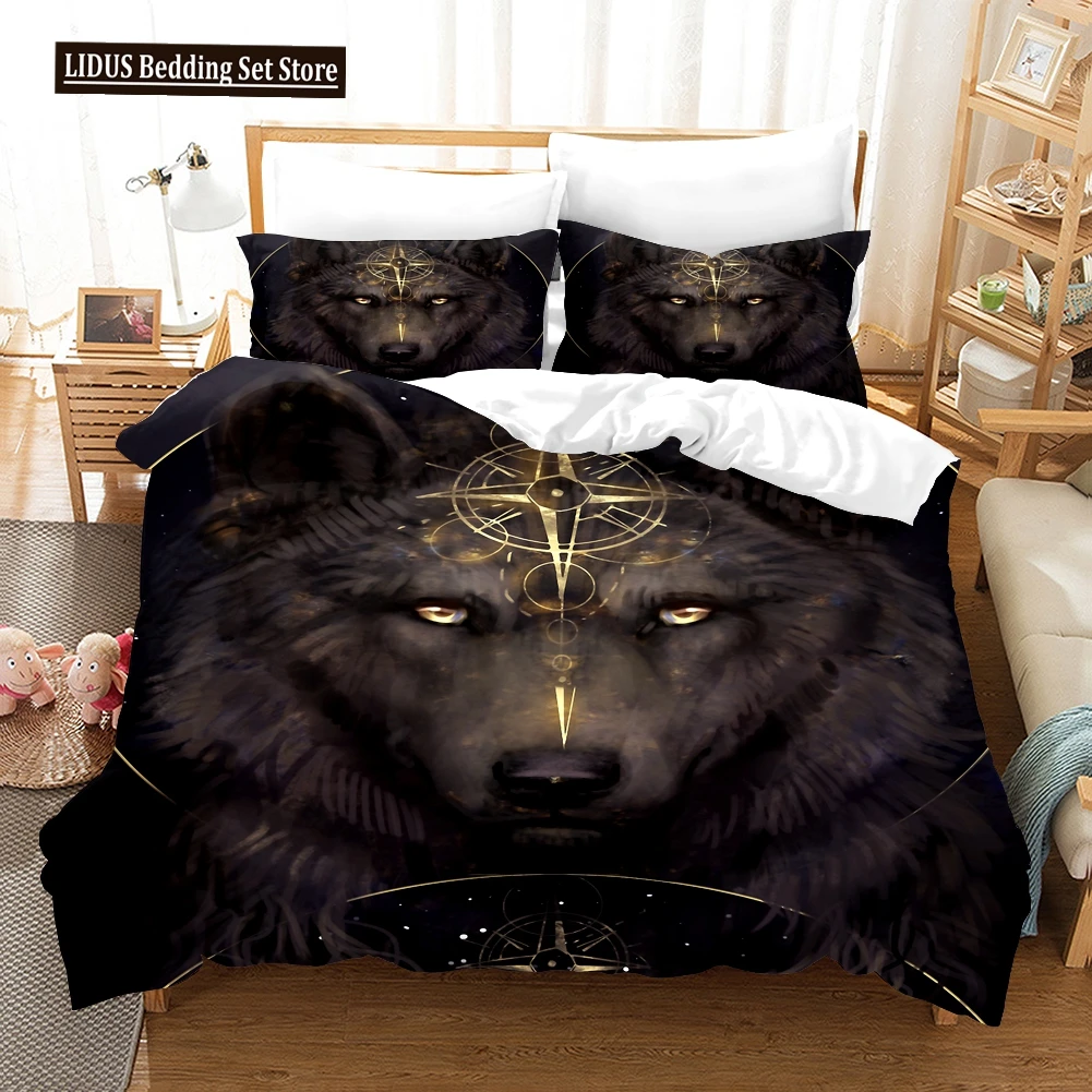 

3d Printing Wolf Pattern Bedding Sets Animal Duvet Cover Queen King Size Bed Set Moon Printed Quilt Comfoter Covers For Boys