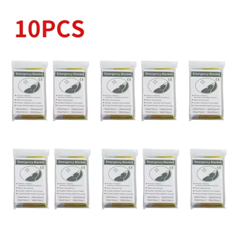 Outdoor Emergency Sliver Survival Blanket Waterproof First Aid Rescue Curtain Foil Thermal Military Blanket130X210Cm