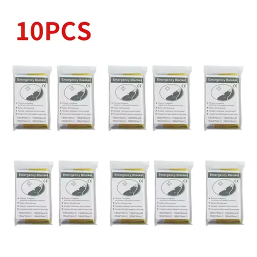 Imagen 2 del producto Manta de supervivencia dorada y plateada de emergencia para exteriores, cortina de rescate de primeros auxilios impermeable, manta militar térmica de 130x210cm