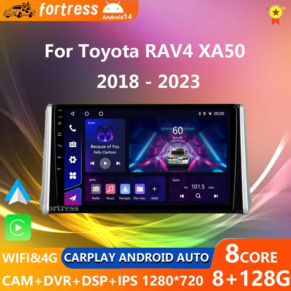 

For Toyota RAV4 5 XA50 2018 - 2023 Car Radio Multimedia Video Player Navigation GPS Android 13 No 2din 2 din dvd