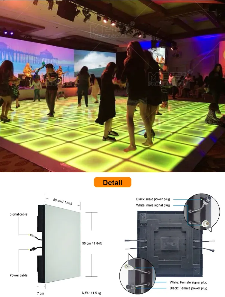 Wireless DMX Magnetic Interactive Color Change LED Dance Floor