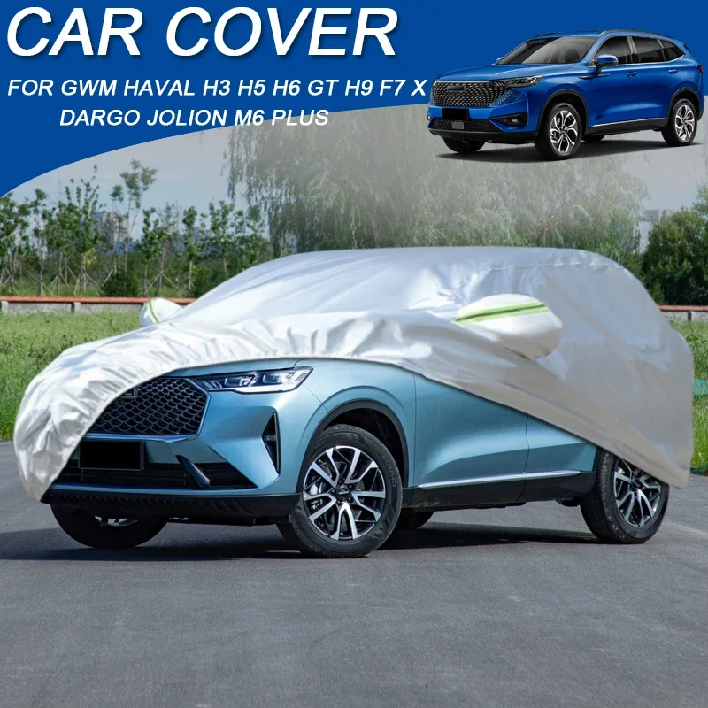 

Single Layer Car Cover For GWM HAVAL DARGO F7 F7X H3 H5 H6 GT H9 JOLION M6 PLUS Waterproof Dustproof Anti-UV Auto Accessory