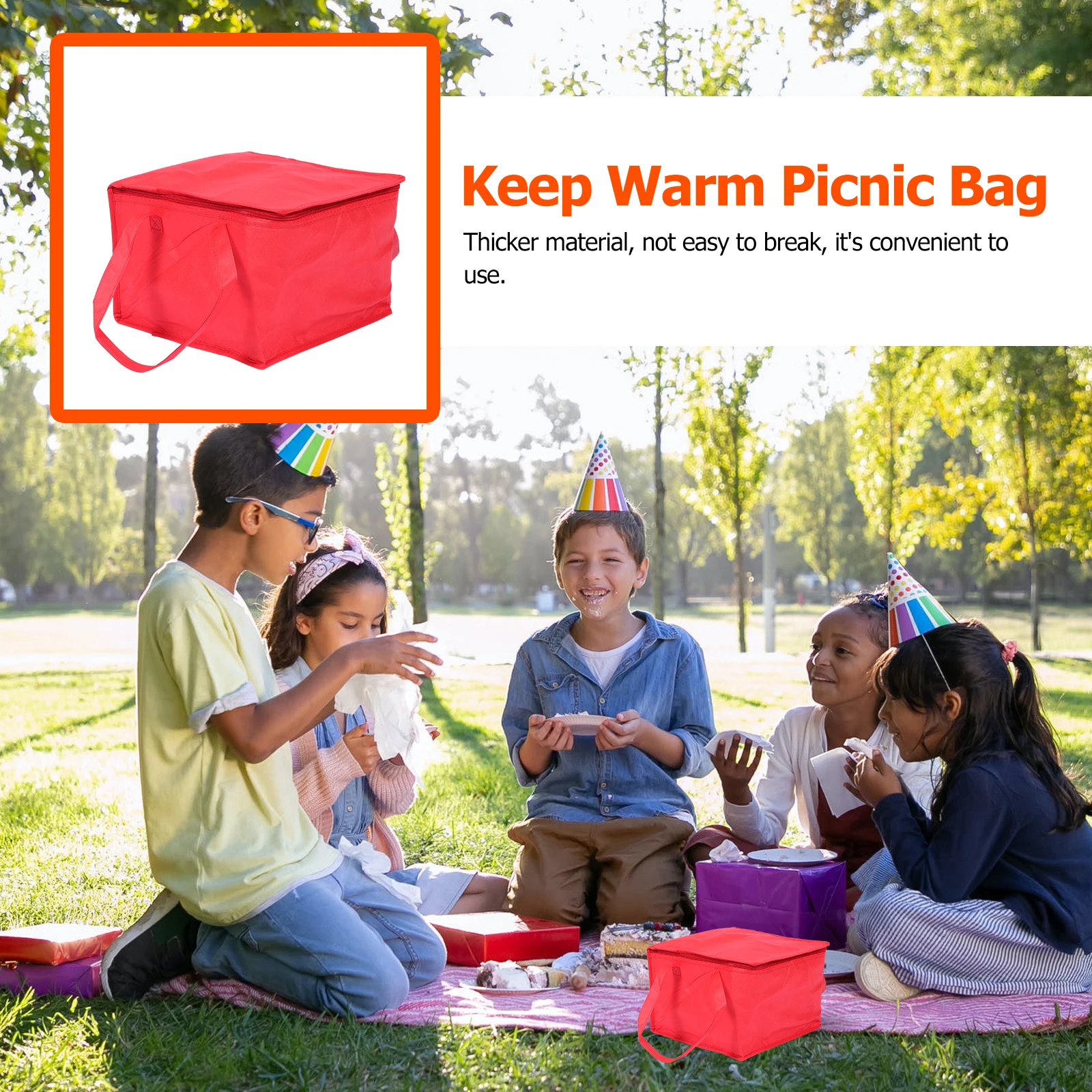

Convenient Insulation Takeaway Bag Durable Food Packing Tote Practical Heat Preservation Container For Picnic Delivery
