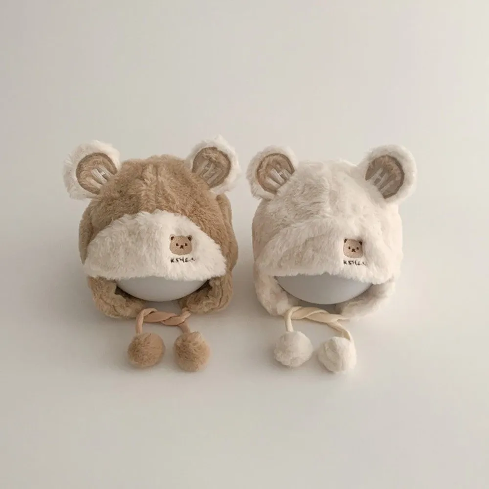 

Новая теплая пуловерная шапка, холодостойкая защитная шапка с милым медведем, ветрозащитная вязаная шапка Lei Feng, осень и зима