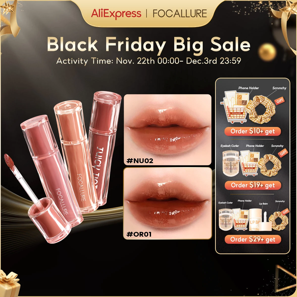 FOCALLURE Jelly Mirror Liquid Lipstick Non-stick Cup Moisturizing Lip Gloss Long Lasting Sexy Water Glossy Lip Tint Makeup