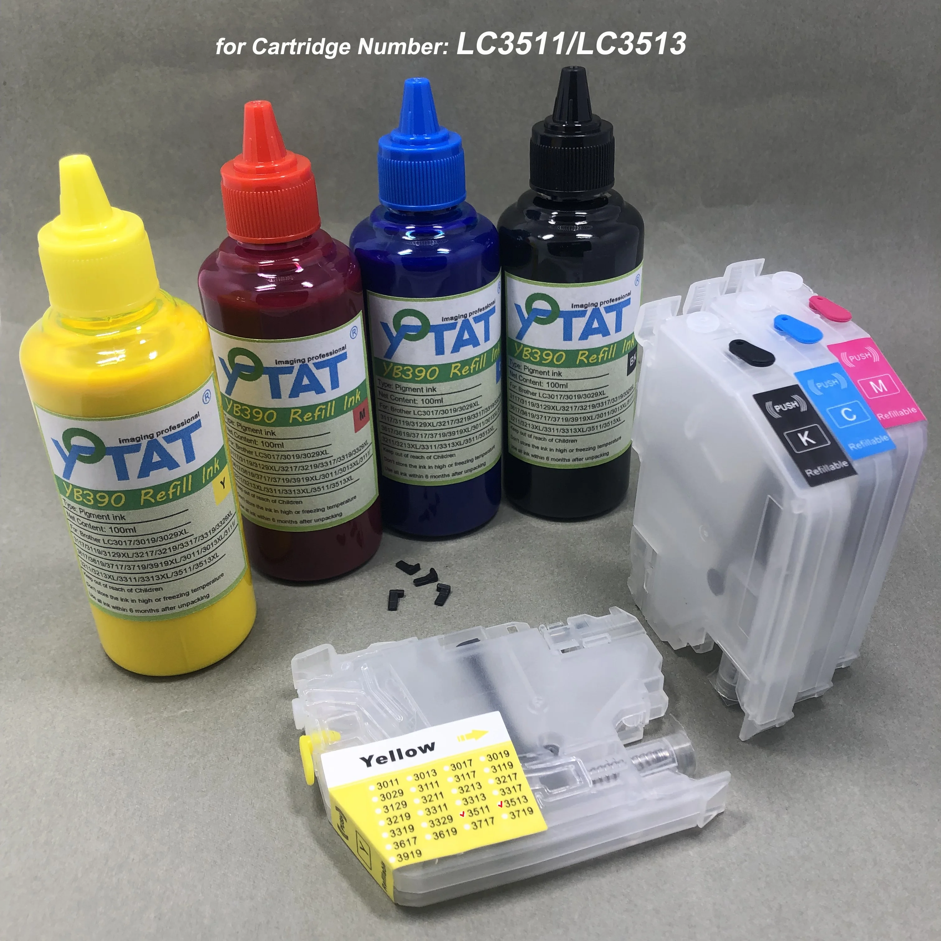 

LC3511 LC3513 Empty Refillable Ink Cartridge Pigment Refill Ink for Brother MFC-J690DW MFC-J890DW DCP-J572DW MFC-J491DW