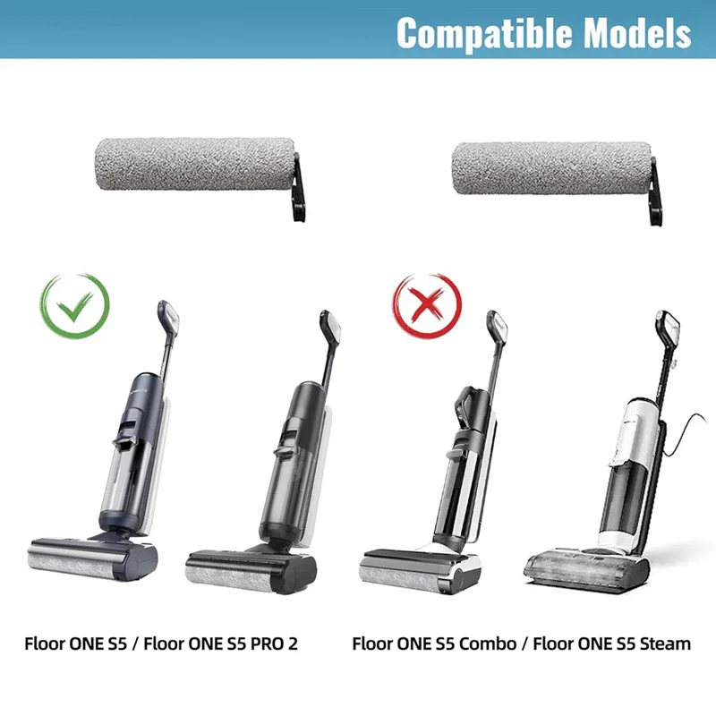 أسطوانة فرشاة بديلة وفلتر HEPA للمكنسة الكهربائية الرطبة والجافة اللاسلكية Tineco Floor ONE S5/Floor One S5 Pro 2