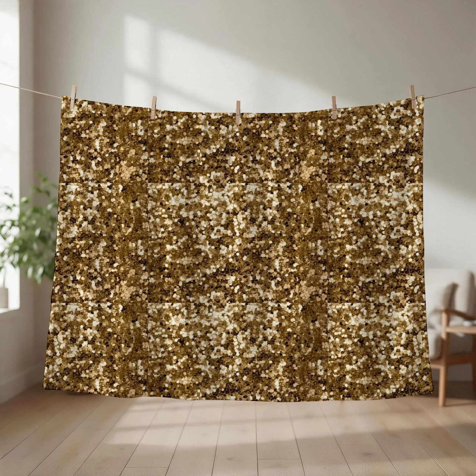 Glamorous Gold Throw Blanket For Sofa Thin Soft Plaid for sofa Thins Blankets