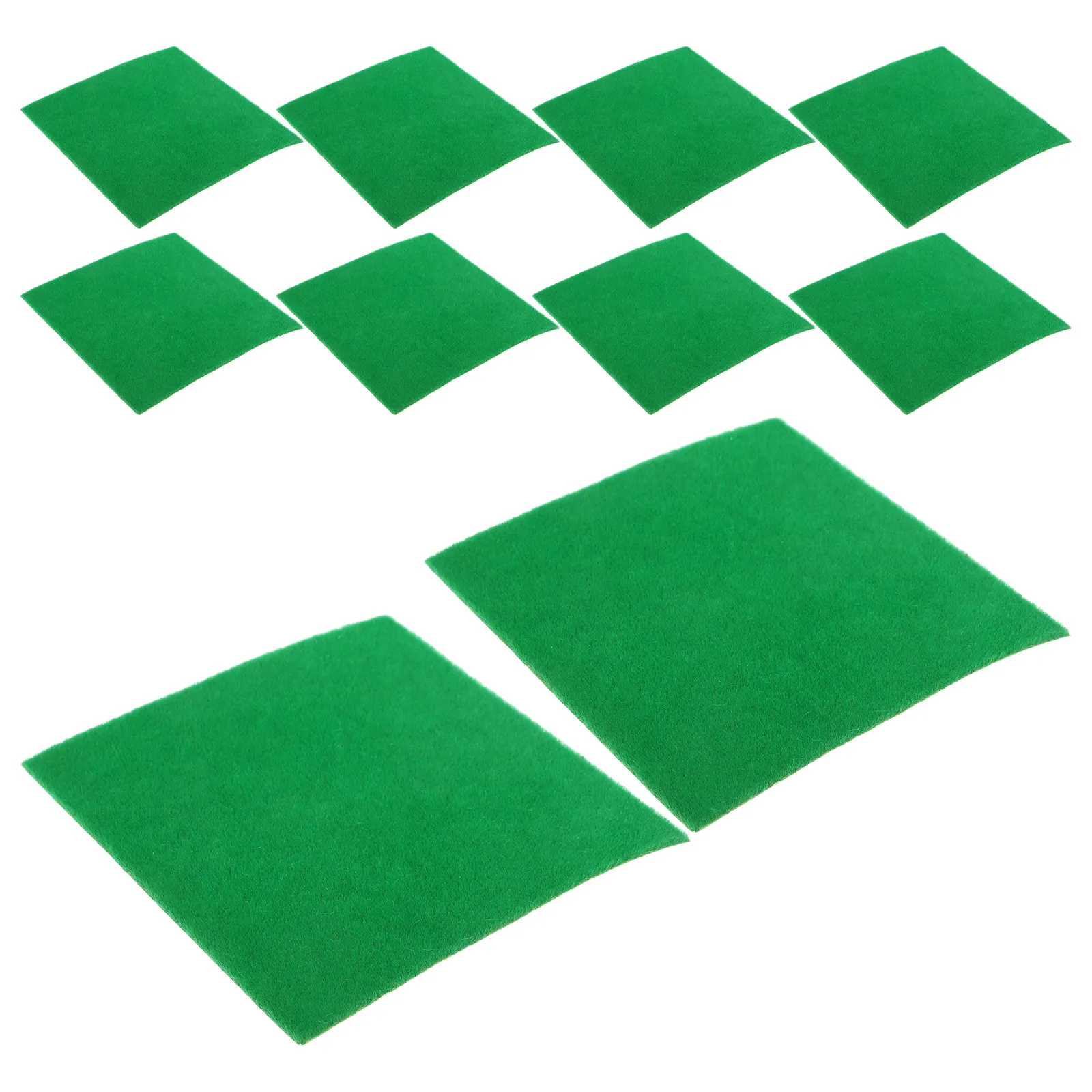 10Pcs Green Faux Moss Turf Squares Realistic Texture Artificial Grass Mat for Mini Gardens Dollhouse Lawns Educational Displays