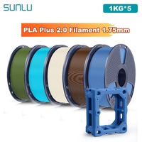 SUNLU 5KG PLA Plus 2.0 3D Printer Filament 1.75mm 1000g Spool (2.2lbs) Neatly Arranged No Knot Filament Fit Most FDM Printer
