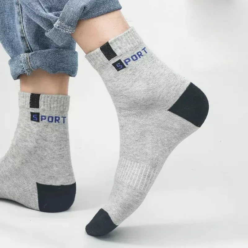 5Pairs Bamboo Fiber Men Socks Breathable Cotton Sports Crew Socks Absorb Sweat Deodorant Business High Quality Tube Ankle Socks