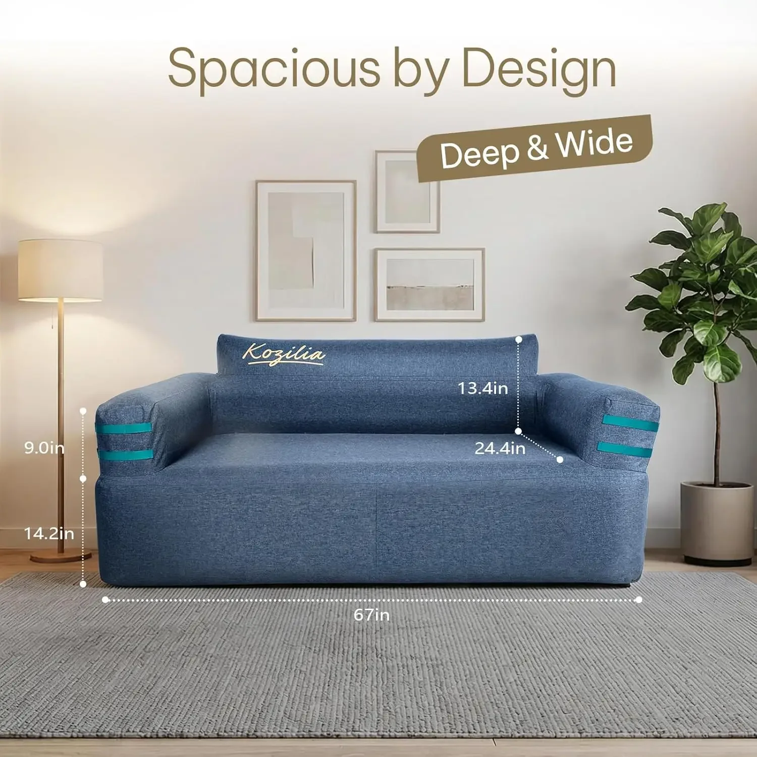 Portable Inflatable Sofa with Built-in Pump - Quick Inflation Comfortable and Durable Blow Up
